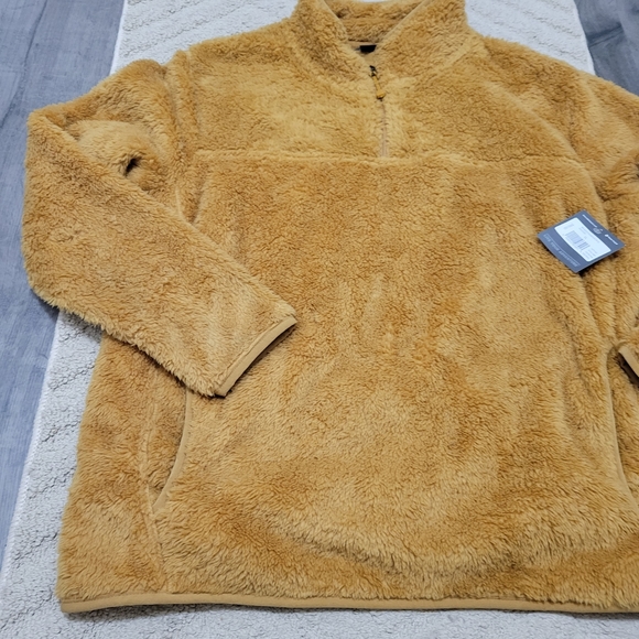 Eddie Bauer Quest Plush Fleece 1/4 Zip Mustard Pullover New With tags - Picture 3 of 9